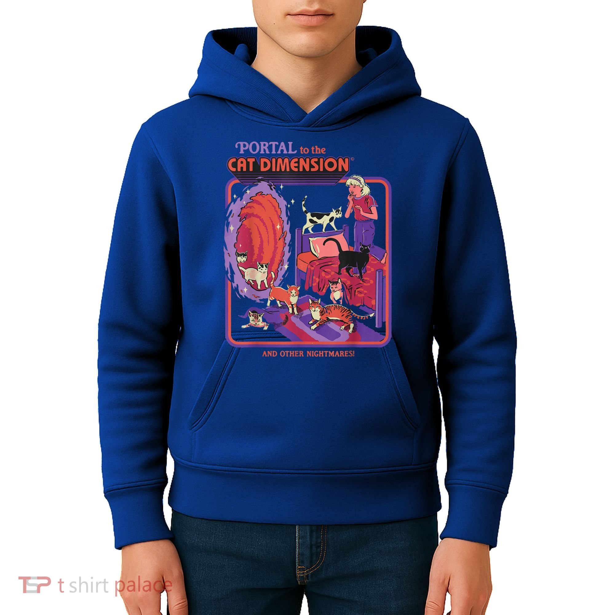 Portal To The Cat Dimension Halloween Kids Hoodie
