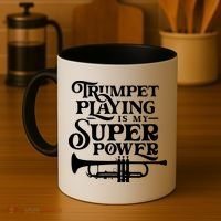 Playing The Trumpet Is My Superpower Trumpeter Player Coffee Mug thumb 4