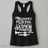 Playing The Trumpet Is My Superpower Trumpeter Player Women's Tank Top thumb 3