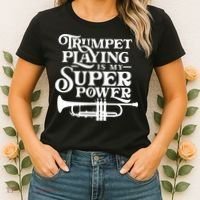 Playing The Trumpet Is My Superpower Trumpeter Player Women's T-Shirt thumb 2