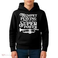 Playing The Trumpet Is My Superpower Trumpeter Player Kids Hoodie thumb 4