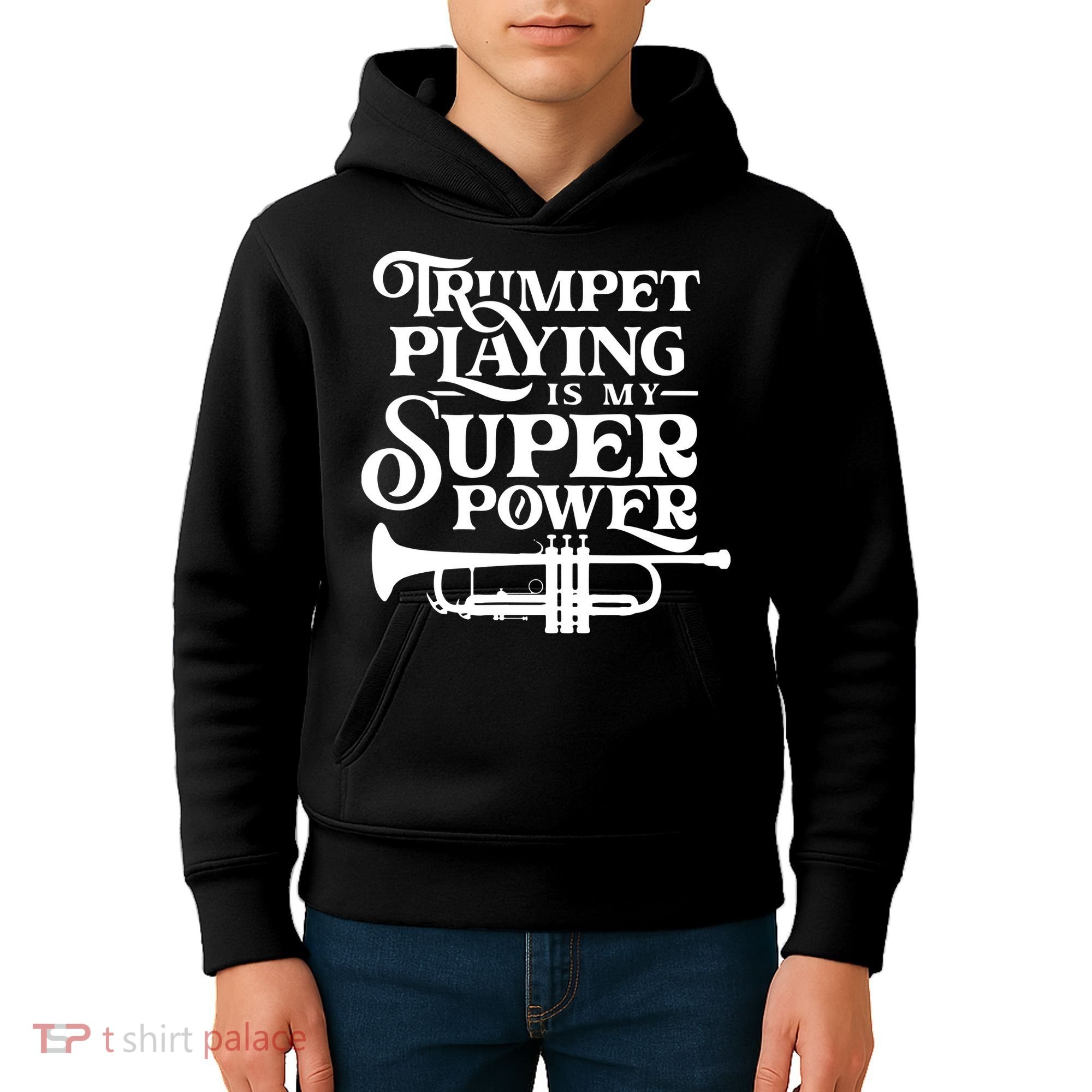 Playing The Trumpet Is My Superpower Trumpeter Player Kids Hoodie