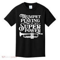 Playing The Trumpet Is My Superpower Trumpeter Player Kids T-Shirt thumb 0