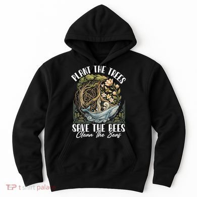 Plant The Trees Save The Bees Peace Sign Earth Hoodie