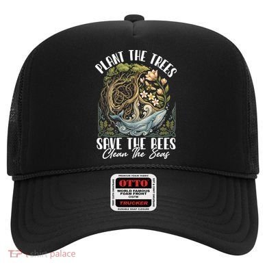 Plant The Trees Save The Bees Peace Sign Earth Hat