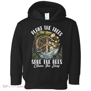 Plant The Trees Save The Bees Peace Sign Earth Toddler Hoodie