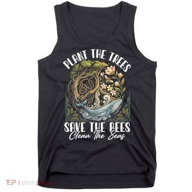 Plant The Trees Save The Bees Peace Sign Earth Tank Top