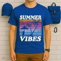 Palm Tree Tropical Beach Party Vintage Retro Summer Vibes Cute Gift T-Shirt thumb 6