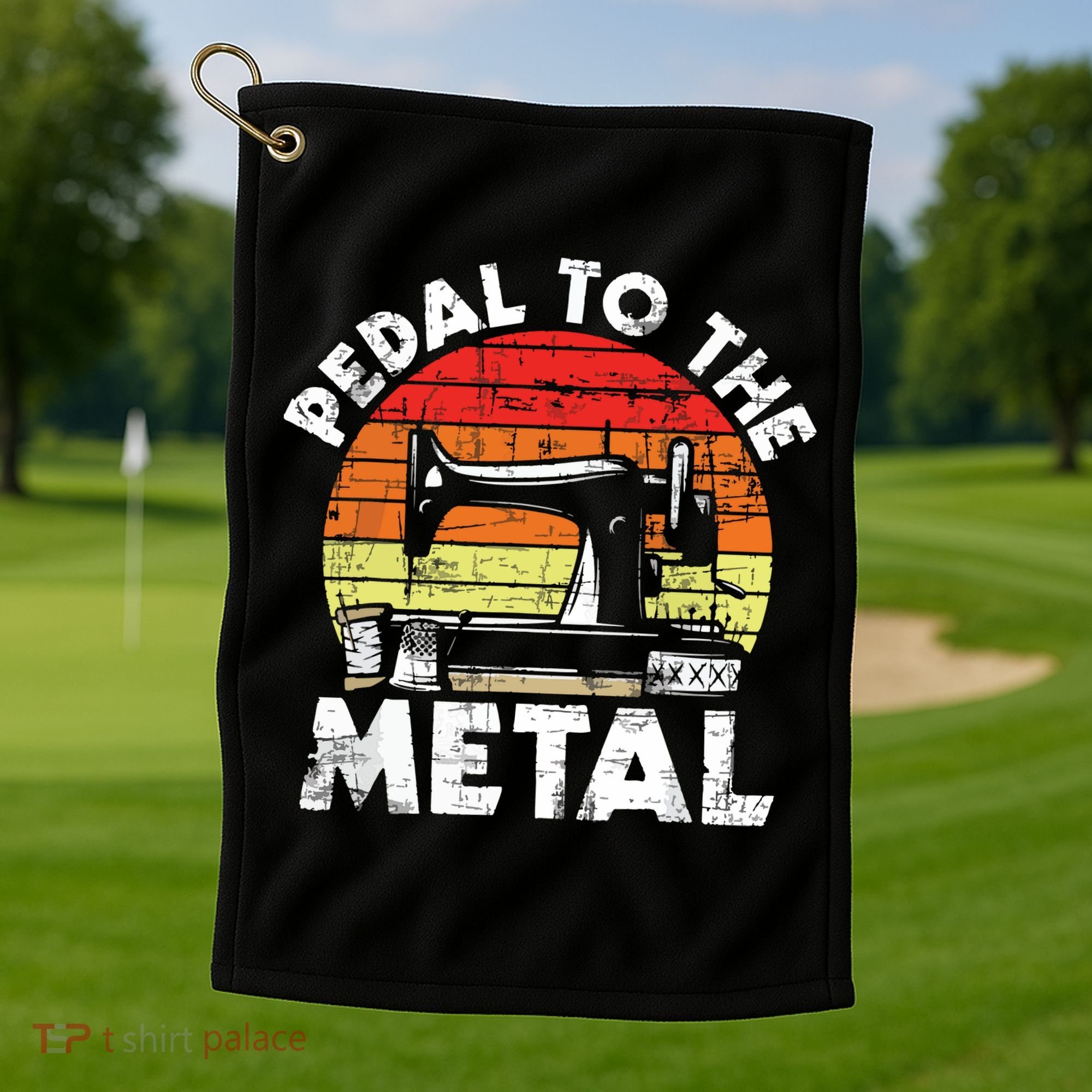 Pedal To The Metal Sewing Machine Quilter Quilting Golf Towel