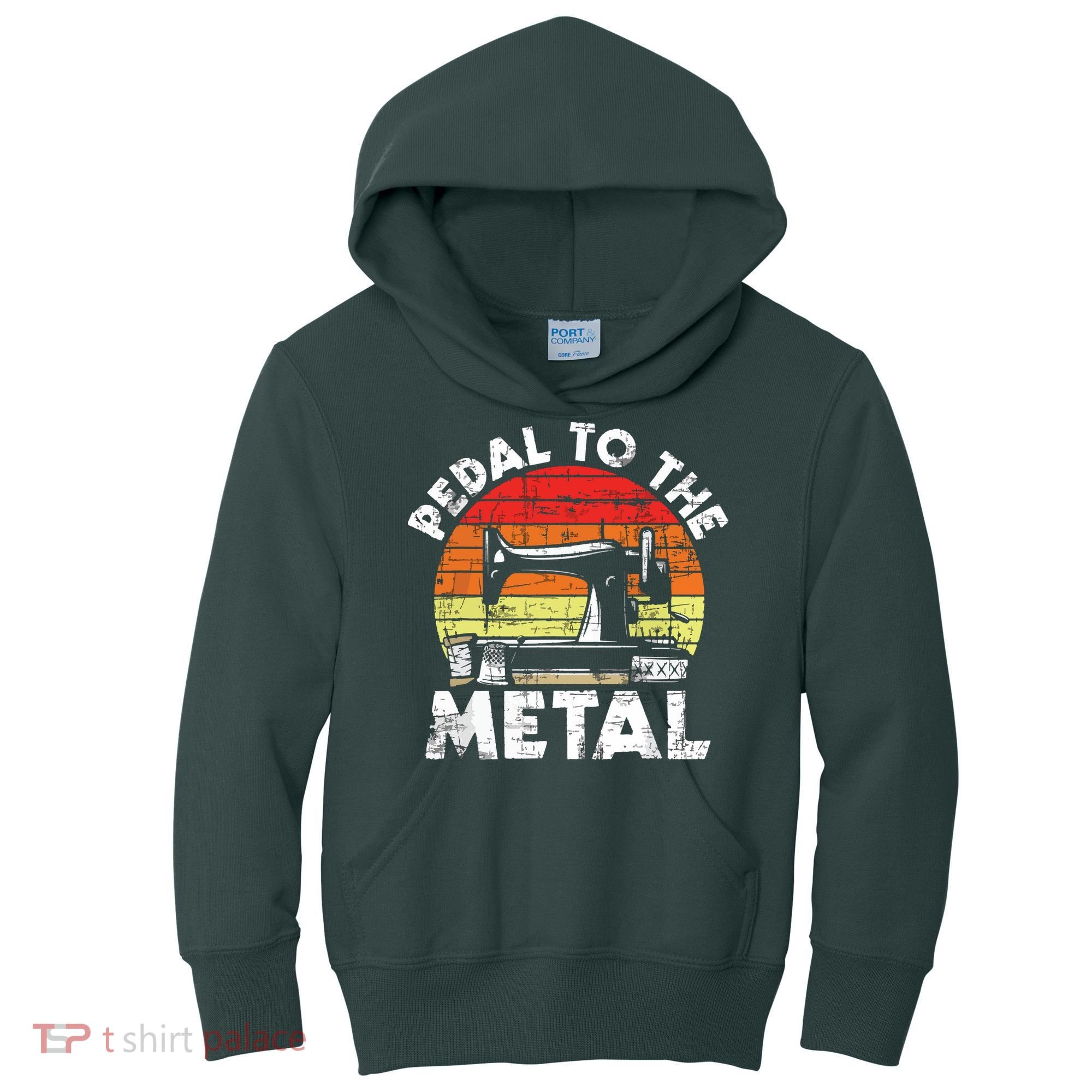Pedal To The Metal Sewing Machine Quilter Quilting Kids Hoodie
