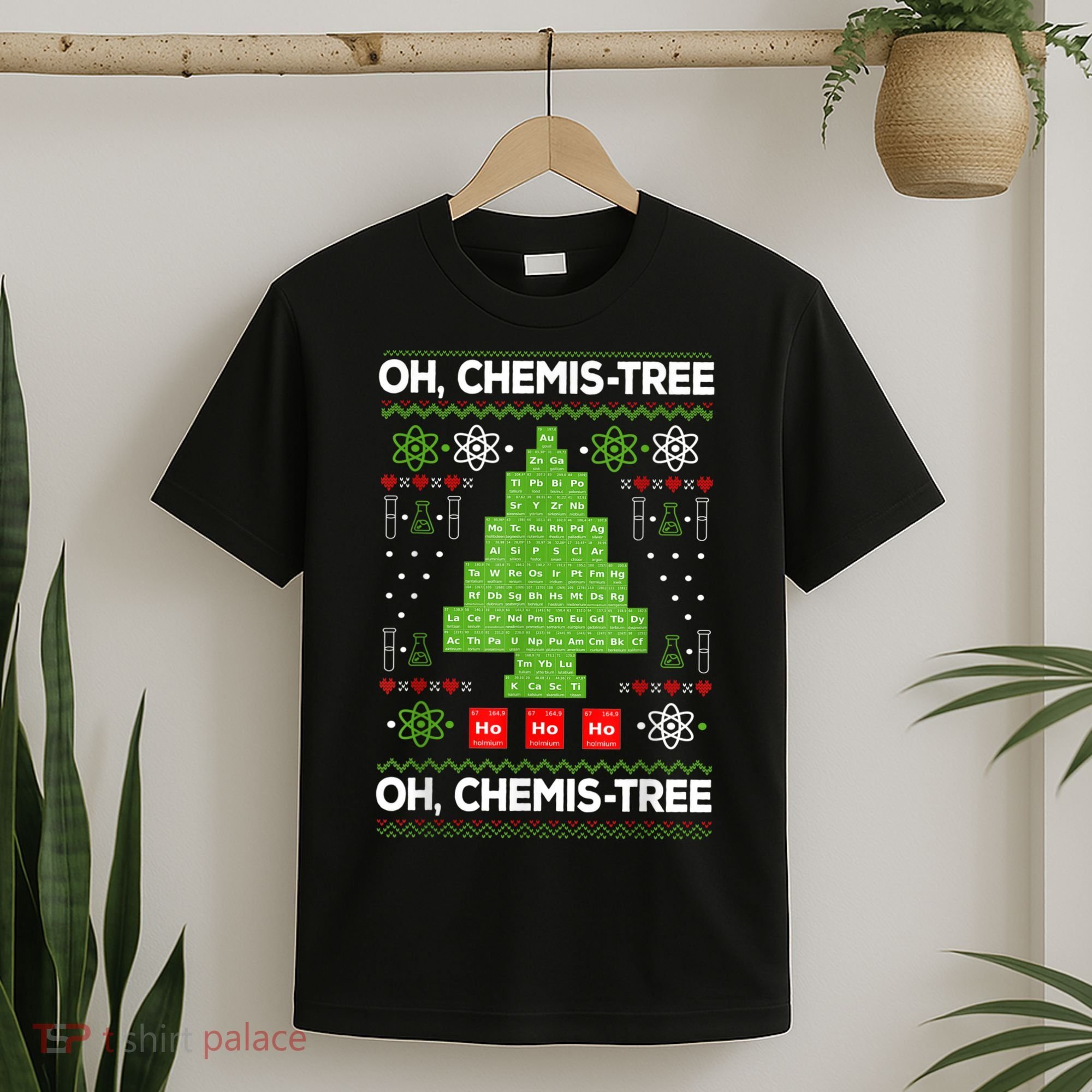 Periodic Table Tree Oh Chemistree Fun Chemistry Teacher Xmas T-Shirt