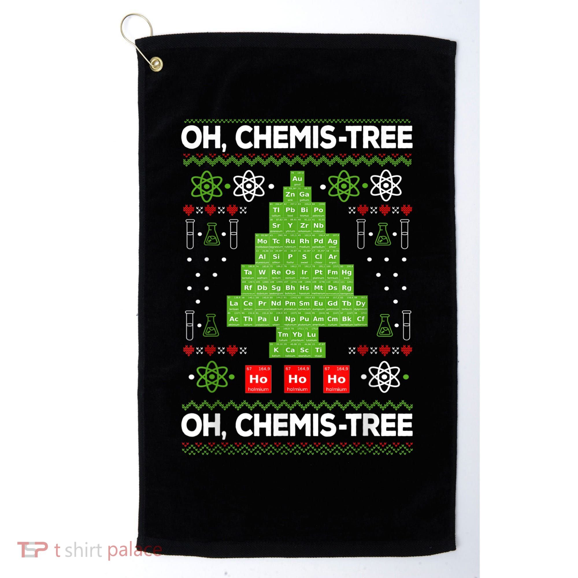 Periodic Table Tree Oh Chemistree Fun Chemistry Teacher Xmas Golf Towel