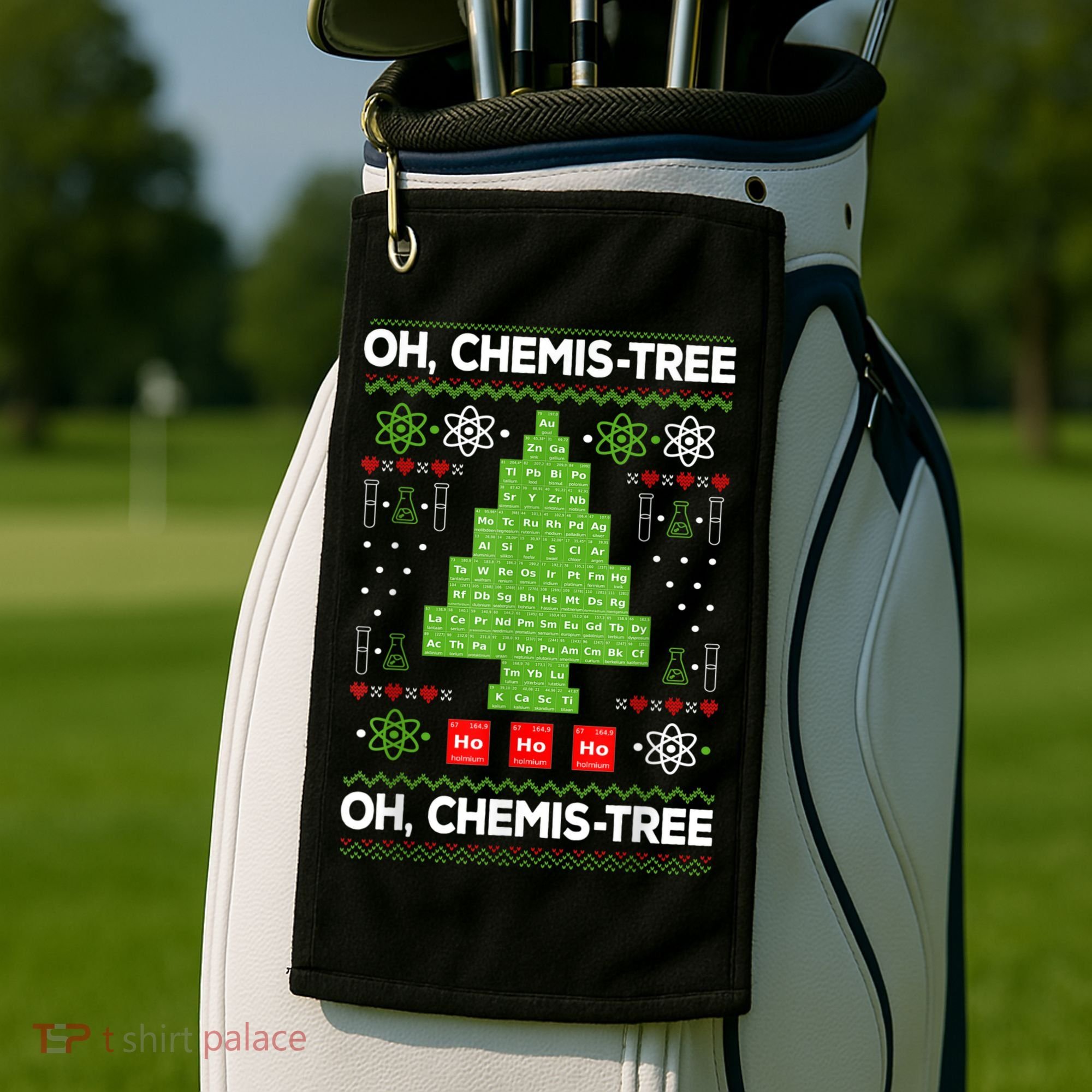 Periodic Table Tree Oh Chemistree Fun Chemistry Teacher Xmas Golf Towel
