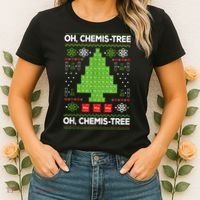 Periodic Table Tree Oh Chemistree Fun Chemistry Teacher Xmas Women's T-Shirt thumb 2
