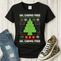 Periodic Table Tree Oh Chemistree Fun Chemistry Teacher Xmas Women's T-Shirt thumb 3