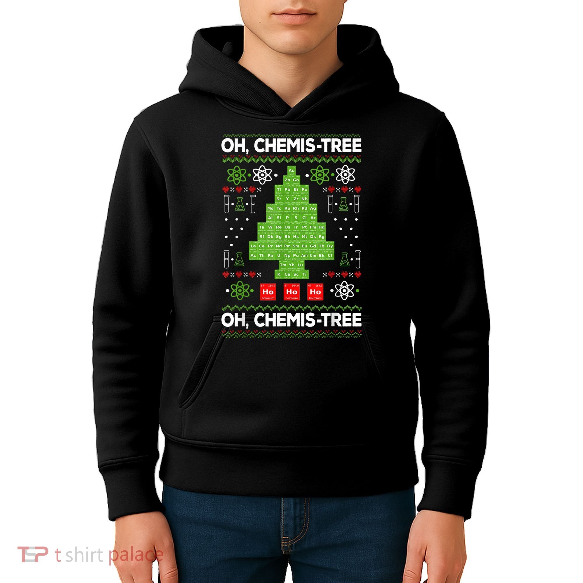 Periodic Table Tree Oh Chemistree Fun Chemistry Teacher Xmas Kids Hoodie
