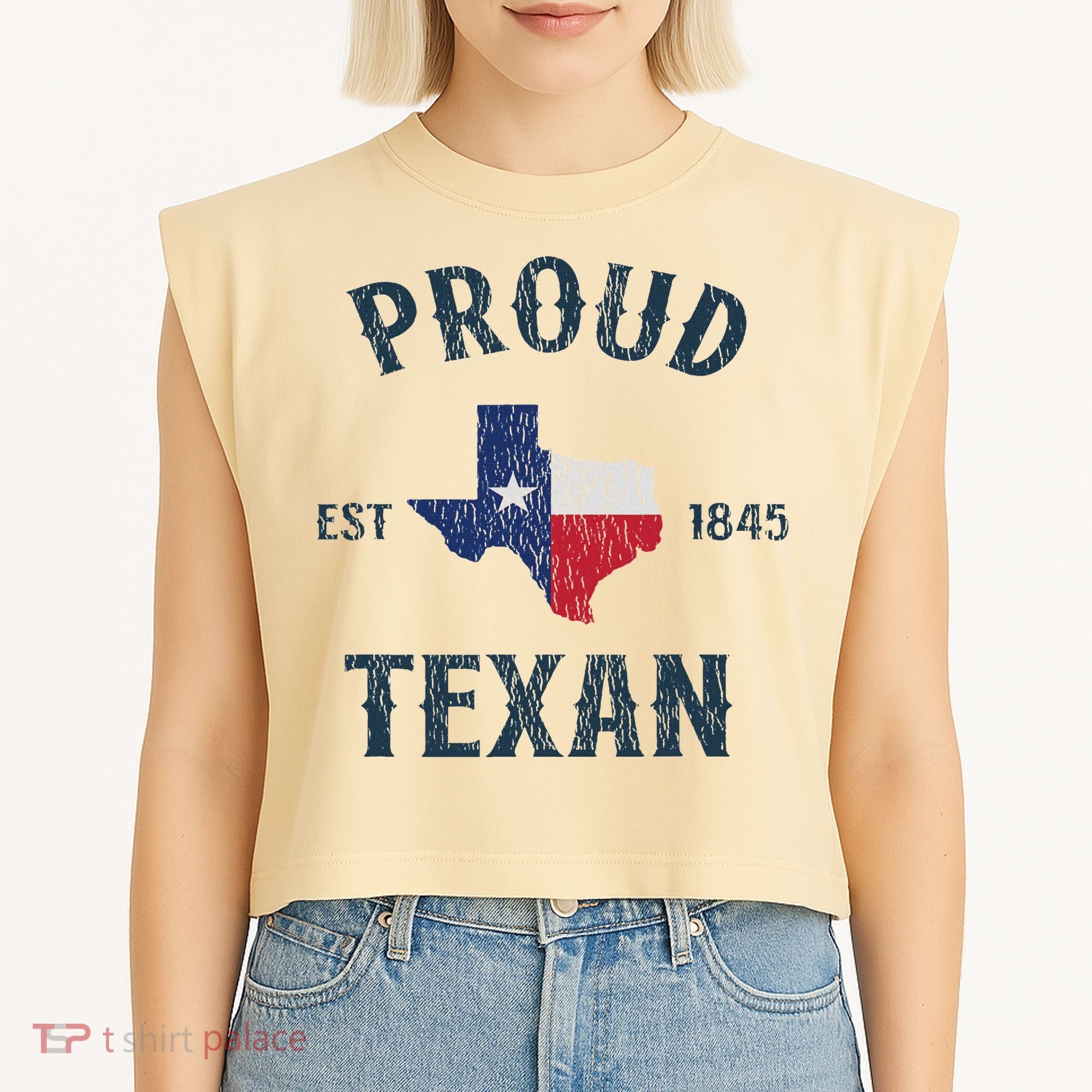 Proud Texan Texas Pride Garment-Dyed Women's Muscle Tee