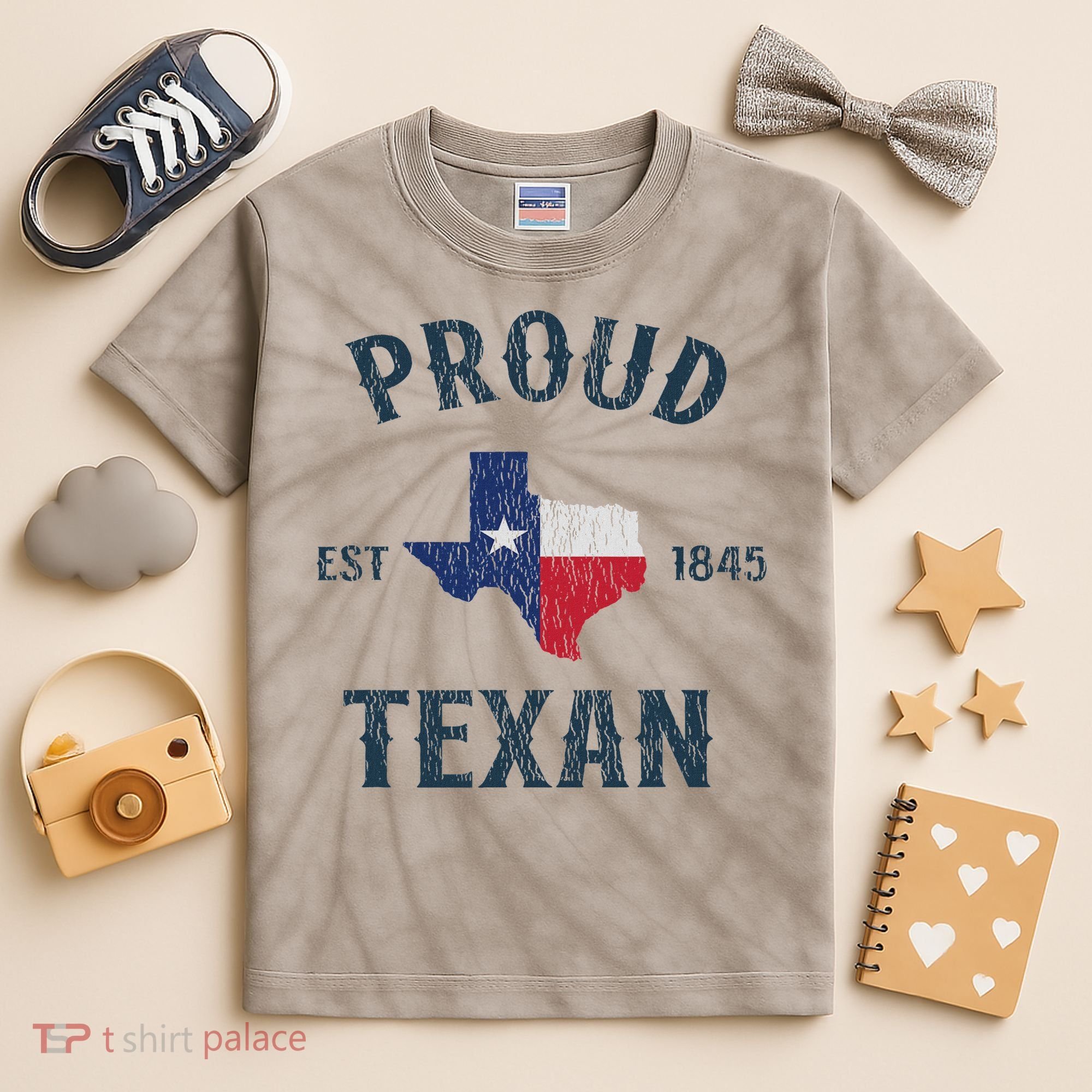 Proud Texan Texas Pride Kids Tie-Dye T-Shirt