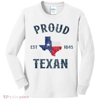 Proud Texan Texas Pride Kids Long Sleeve Shirt