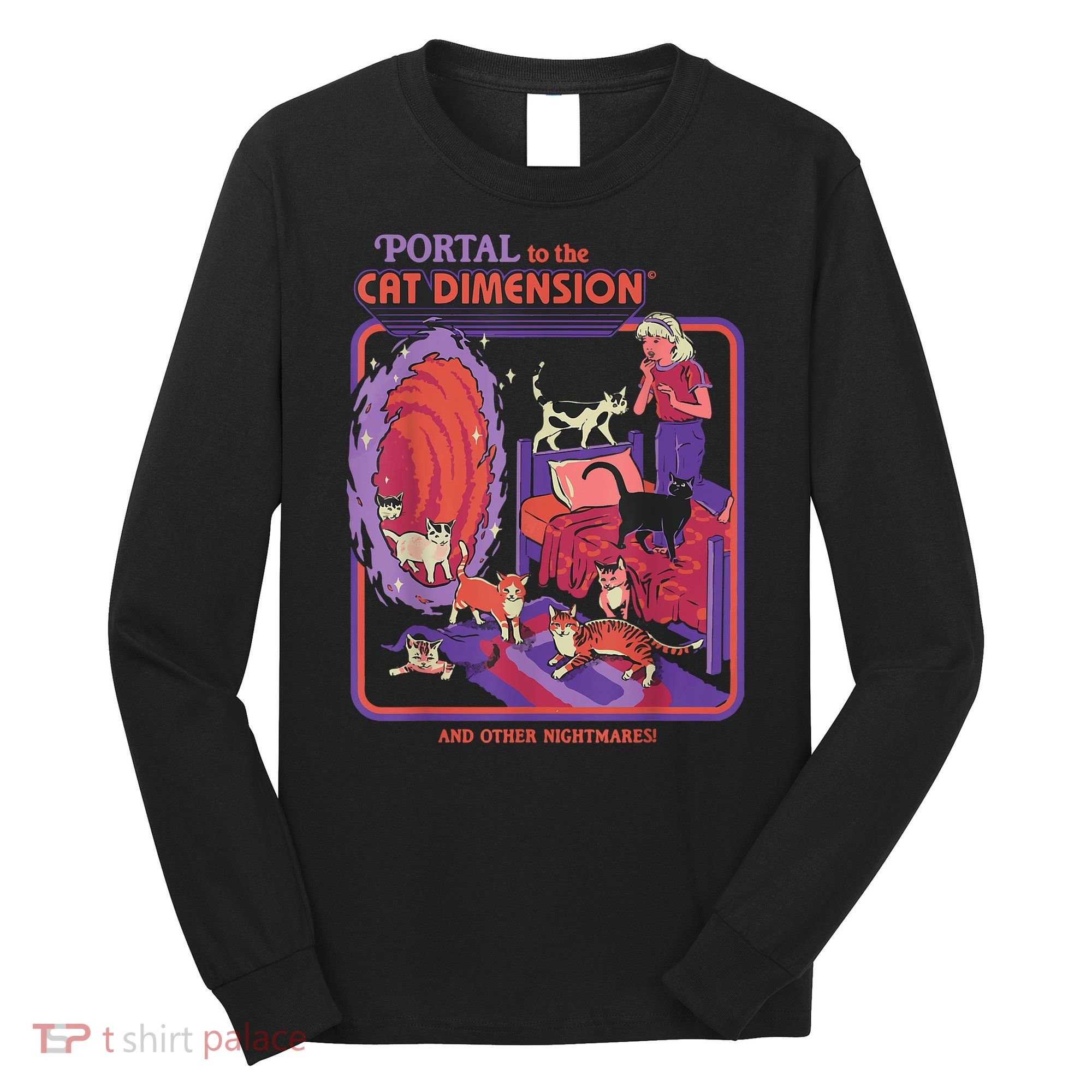 Portal To The Cat Dimension Halloween Long Sleeve Shirt