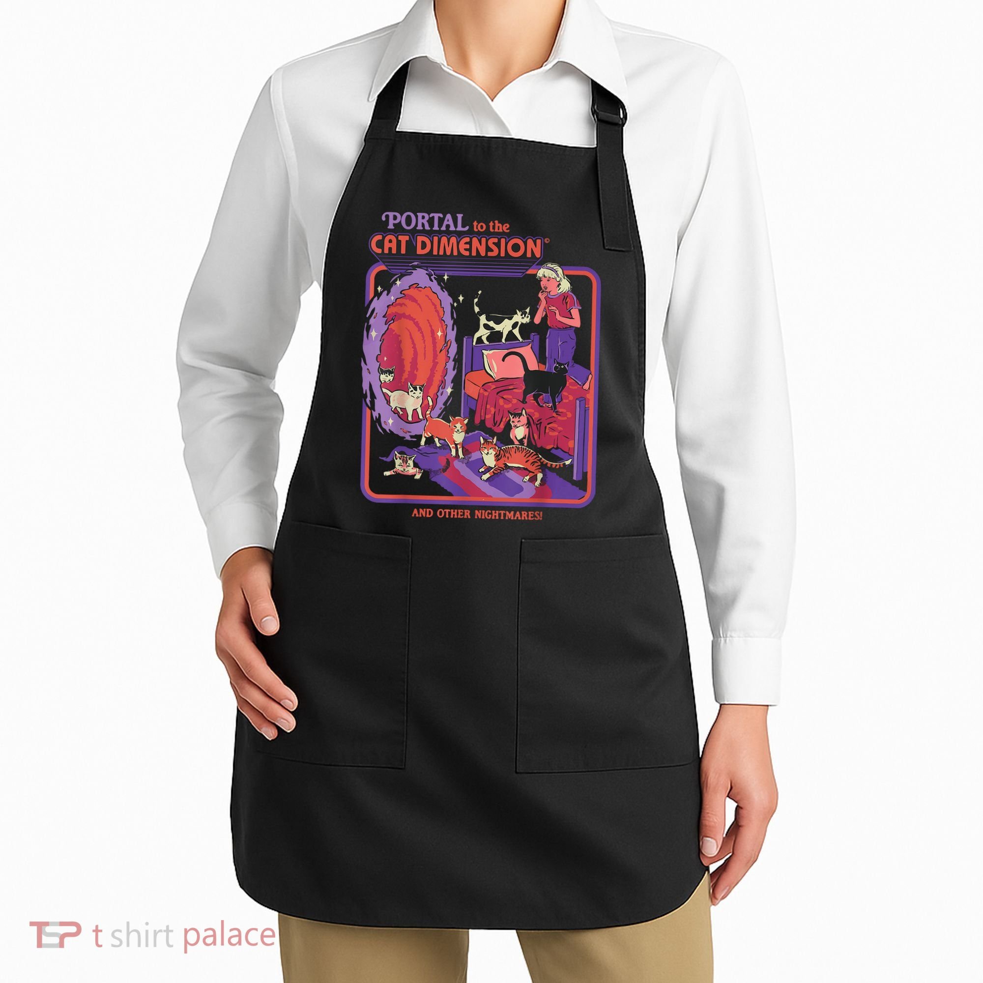 Portal To The Cat Dimension Halloween Apron