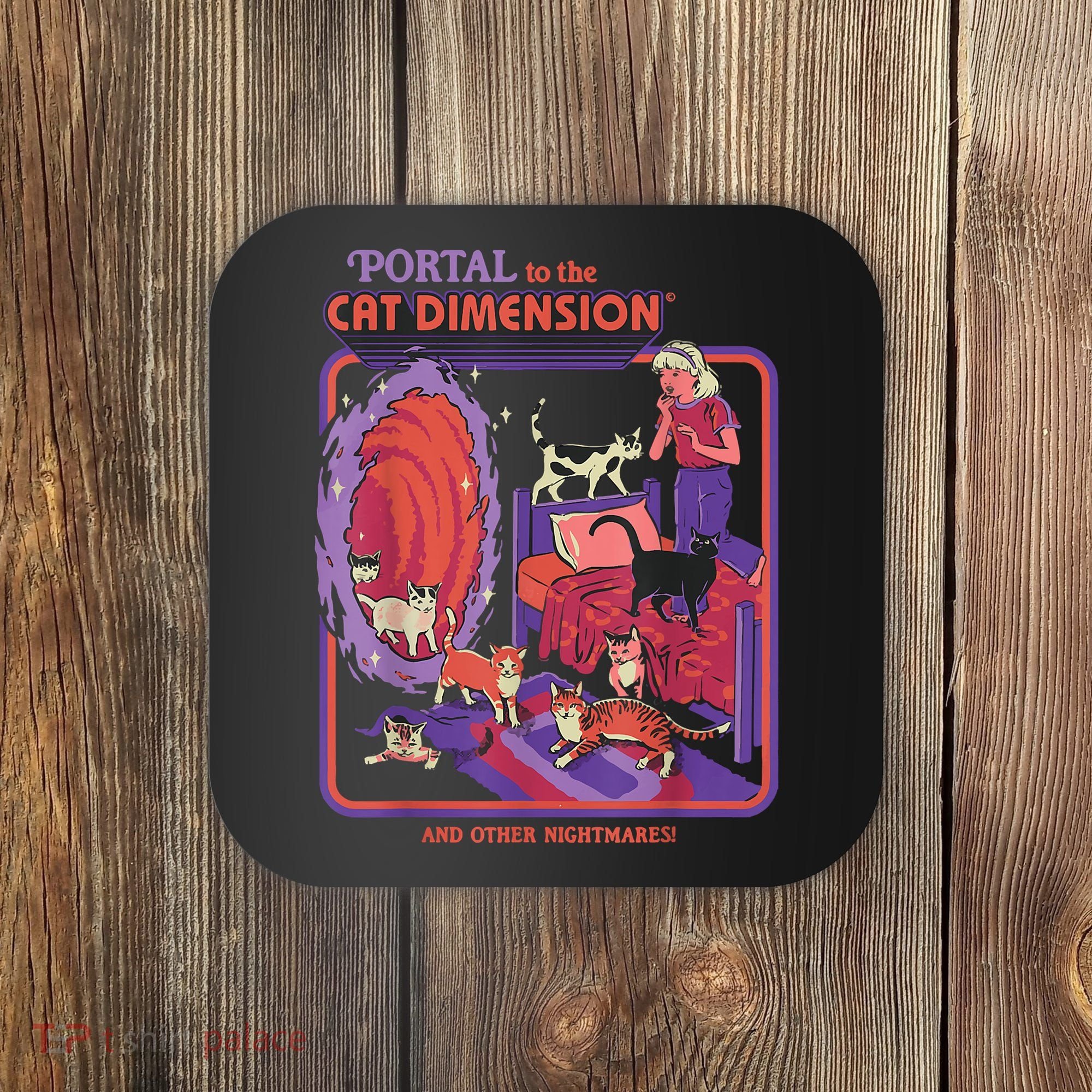 Portal To The Cat Dimension Halloween Coaster