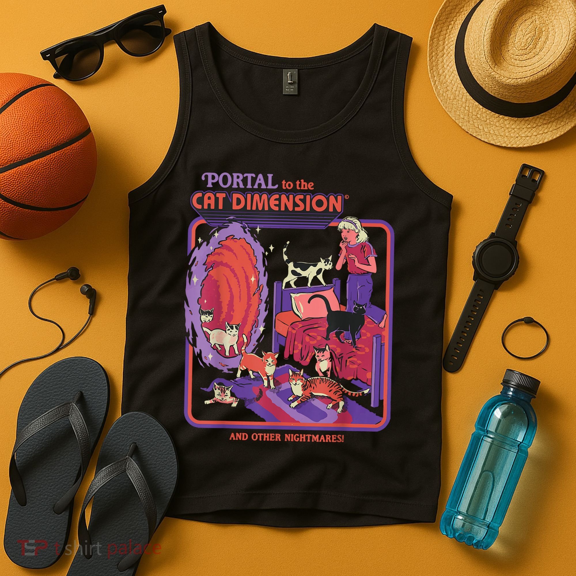 Portal To The Cat Dimension Halloween Tank Top