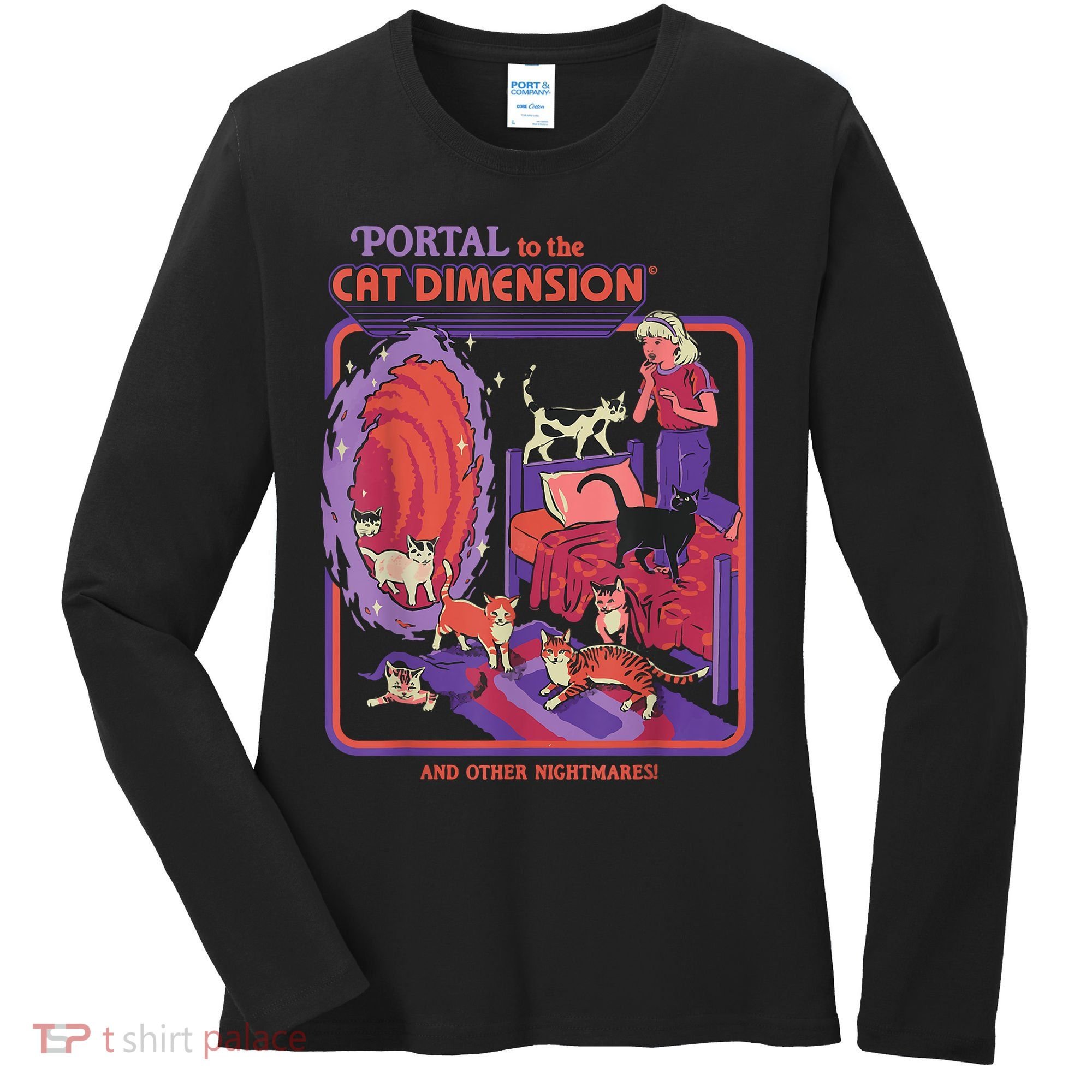 Portal To The Cat Dimension Halloween Women's Long Sleeve Shirt