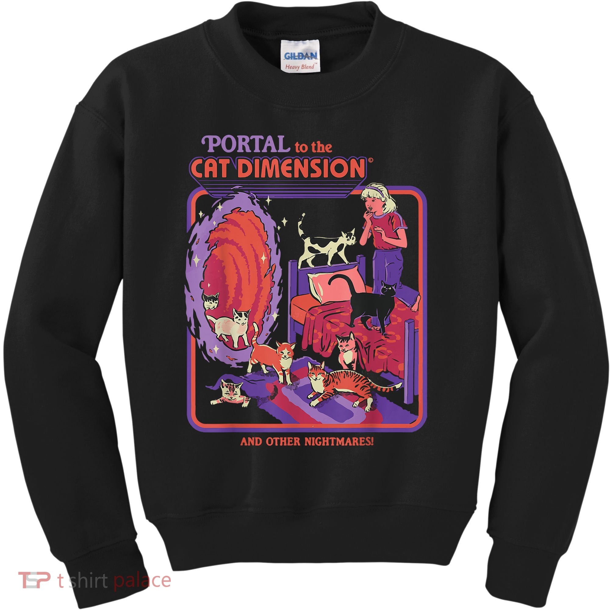 Portal To The Cat Dimension Halloween Kids Sweatshirt