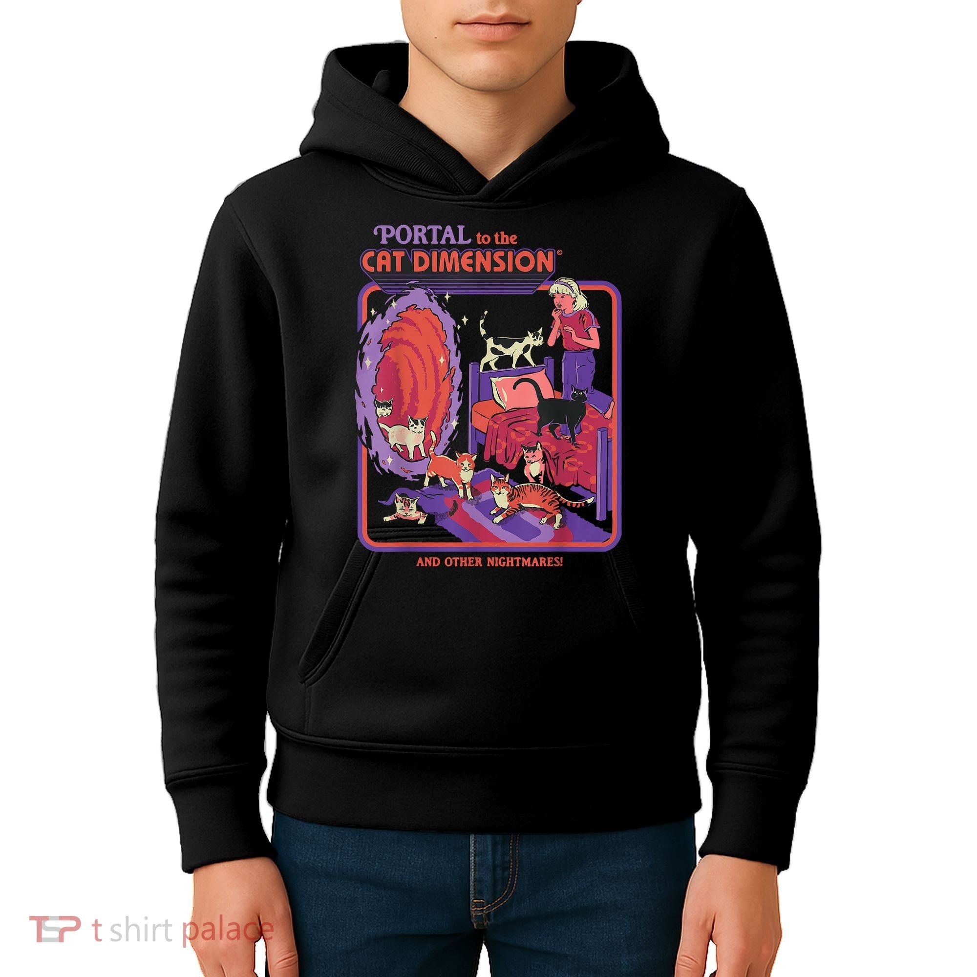 Portal To The Cat Dimension Halloween Kids Hoodie