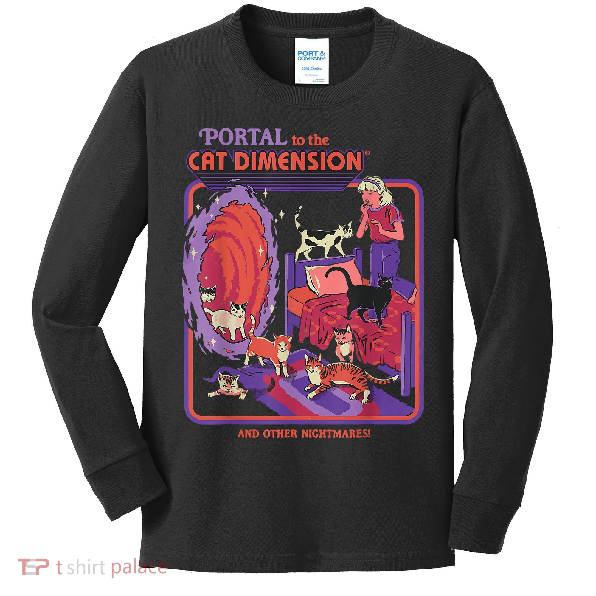 Portal To The Cat Dimension Halloween Kids Long Sleeve Shirt