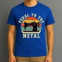 Pedal To The Metal Sewing Retro Vintage Gift T-Shirt thumb 3