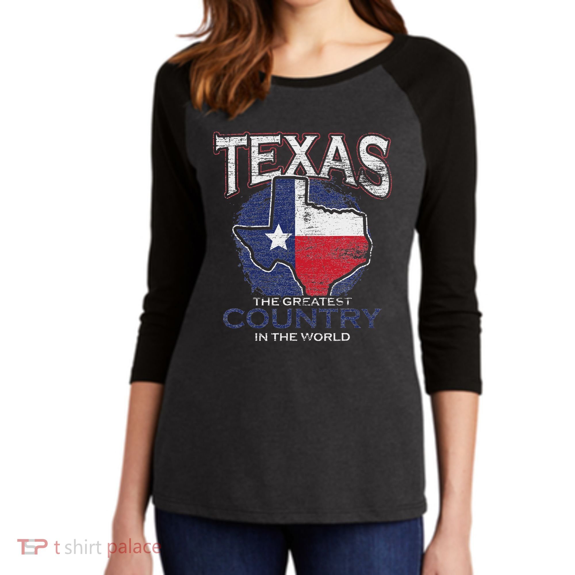Proud Texan Texas Women's Tri-Blend 3/4-Sleeve Raglan Shirt