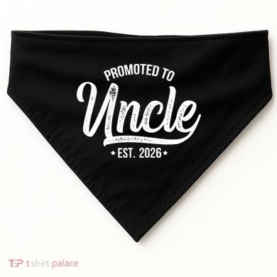 Promoted To Uncle EST 2026 USA-Made Doggie Bandana