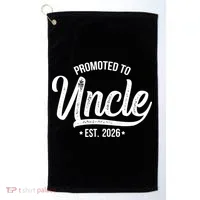 Promoted To Uncle EST 2026 Golf Towel thumb 0