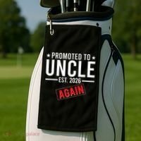 Promoted To Uncle Again EST 2026 Golf Towel thumb 2