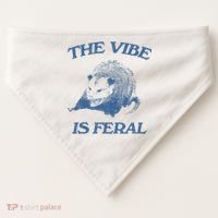 Possum The Vibe Is Feral USA-Made Doggie Bandana thumb 0