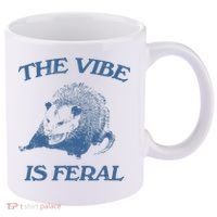 Possum The Vibe Is Feral 11oz C Handle Ceramic Mug thumb 0