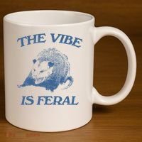 Possum The Vibe Is Feral 11oz C Handle Ceramic Mug thumb 3
