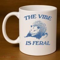 Possum The Vibe Is Feral 11oz C Handle Ceramic Mug thumb 4