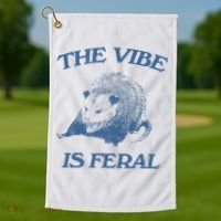 Possum The Vibe Is Feral Golf Towel thumb 1