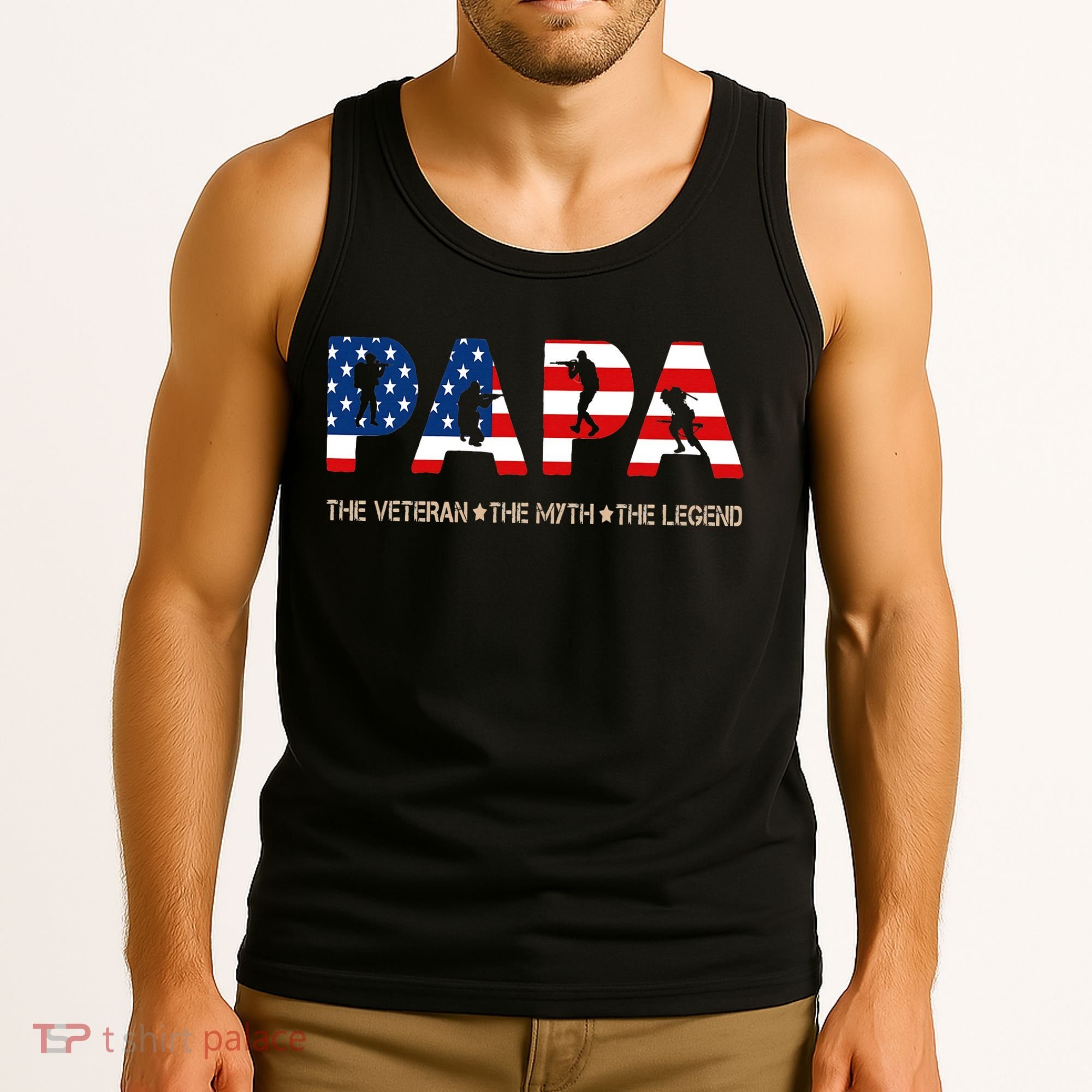 Papa The Veteran The Myth The Legend Tank Top