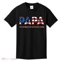 Papa The Veteran The Myth The Legend Kids T-Shirt thumb 0