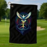 Peaceful Turntable Vibes Golf Towel thumb 1