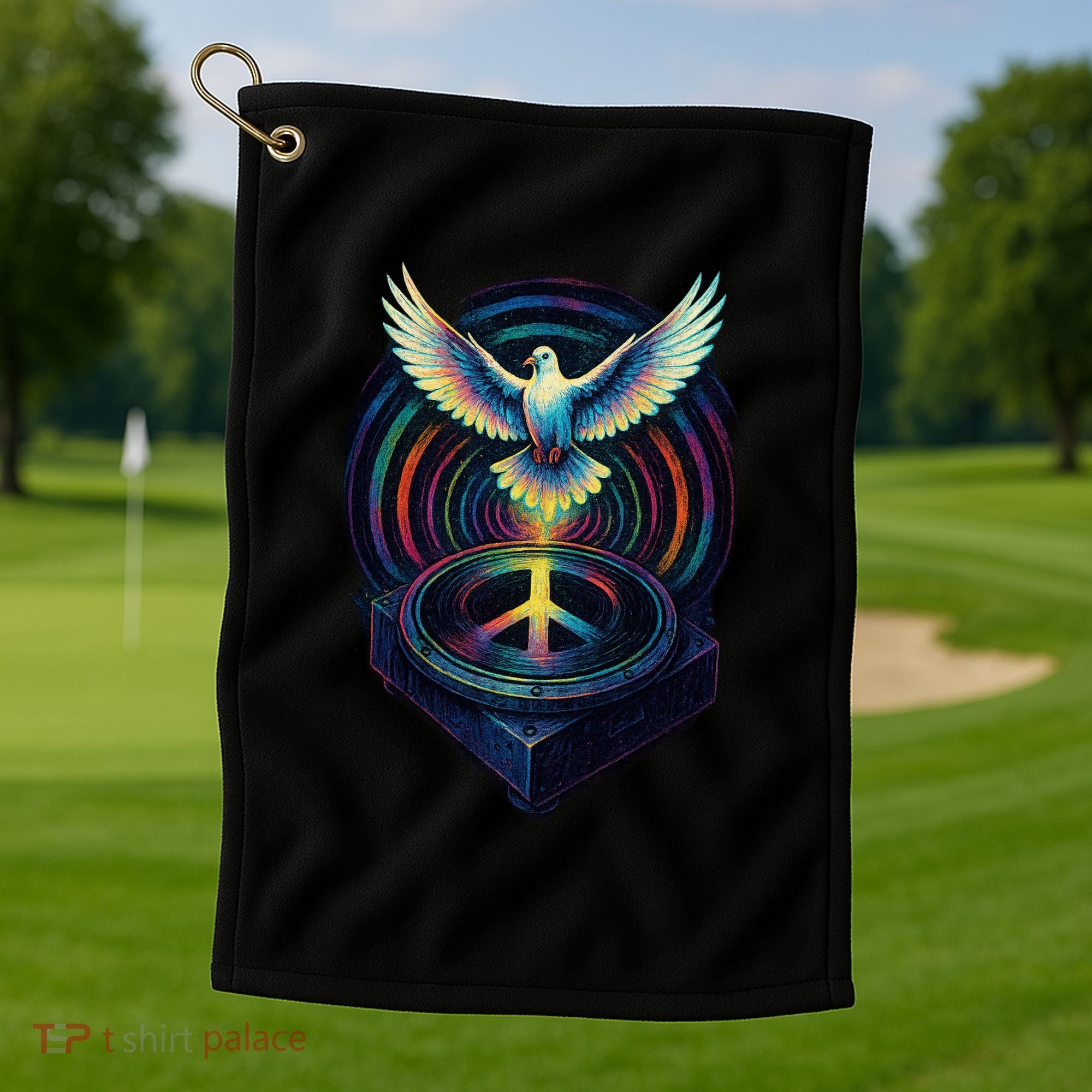 Peaceful Turntable Vibes Golf Towel