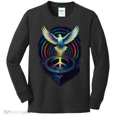 Peaceful Turntable Vibes Kids Long Sleeve Shirt