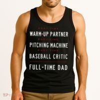 Part Time Warm Up Partner Pitching Baseball Full Time Dad Tank Top thumb 3