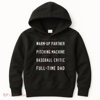 Part Time Warm Up Partner Pitching Baseball Full Time Dad Kids Hoodie thumb 0