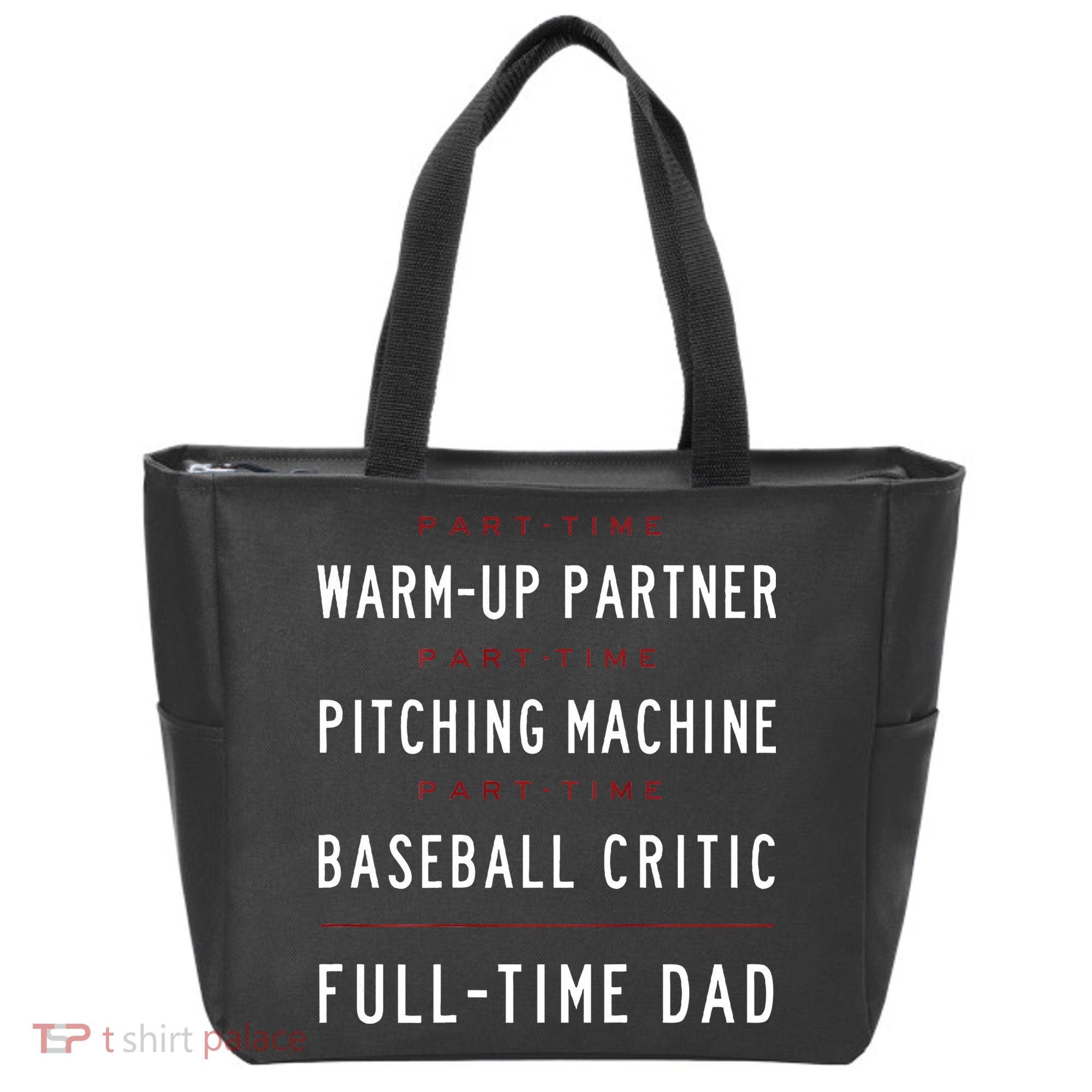 Part Time Warm Up Partner Pitching Baseball Full Time Dad Tote Bag