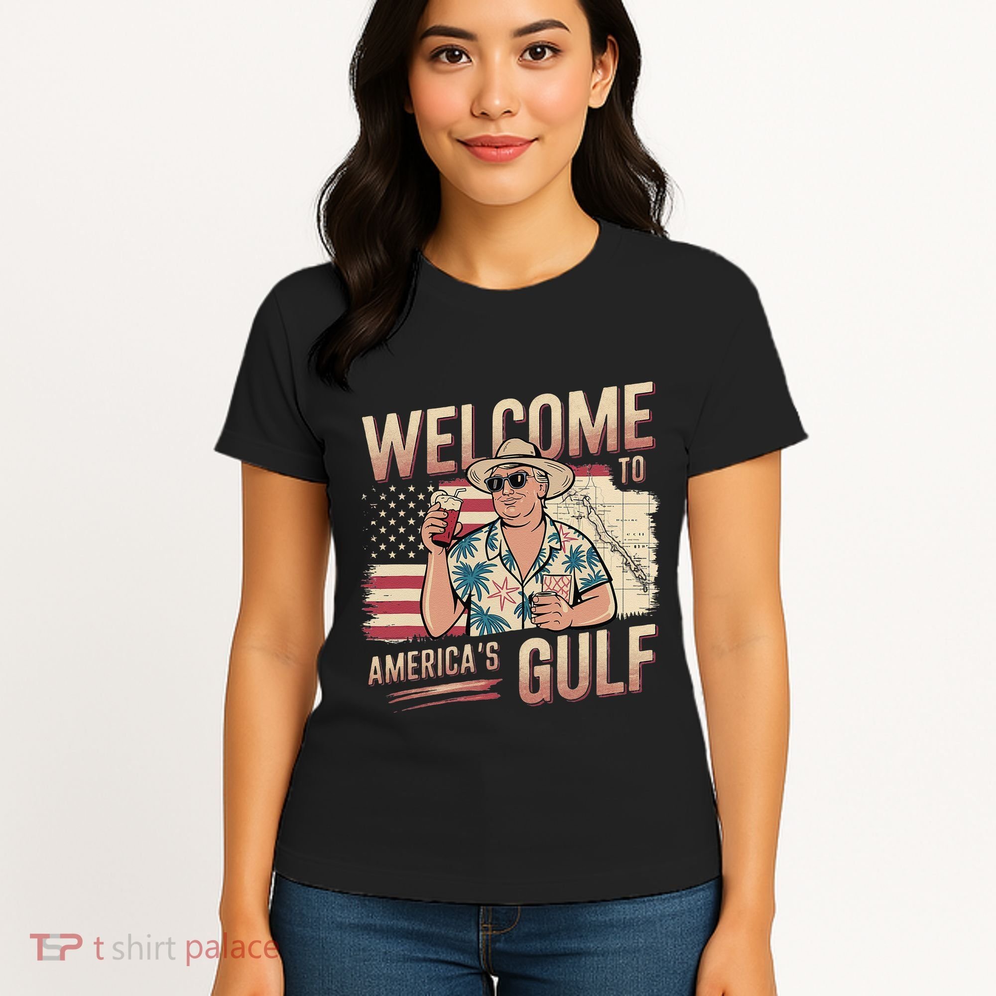 President Trump Welcome To AmericaS Gulf Mexico Vacation Women's T-Shirt